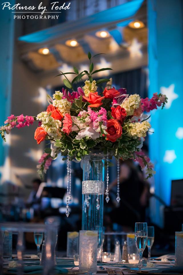 Elegant Events Florist - Philadelphia wedding - coral peonies - white Casablanca lily - liberty ballroom - convention center Marriott - philadelphia pa - center city Philadelphia - pictures by todd - center city wedding