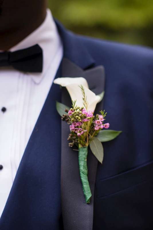Elegant Events Florist - Philadelphia wedding florist - boutonnière - groom - calli lily