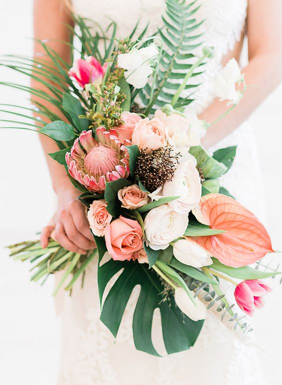 Elegant Events Florist - Philadelphia wedding florist - Philadelphia, PA - bridal bouquet - tropical flowers